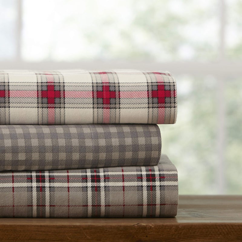 Pointehaven 180 GSM Luxury 100% Soft Cotton Printed Flannel Sheet Set, Queen, Derby - Warm & Cozy - Pre-Shrunk -Deep Pockets - Elastic All Around-Comfy Double Brushed - - Image 4